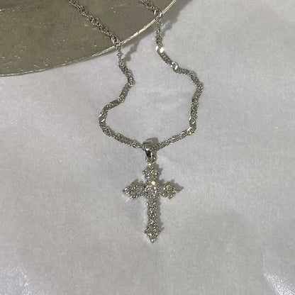 Zircon Cross Necklace - MINALINO
