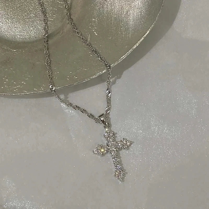 Zircon Cross Necklace - MINALINO