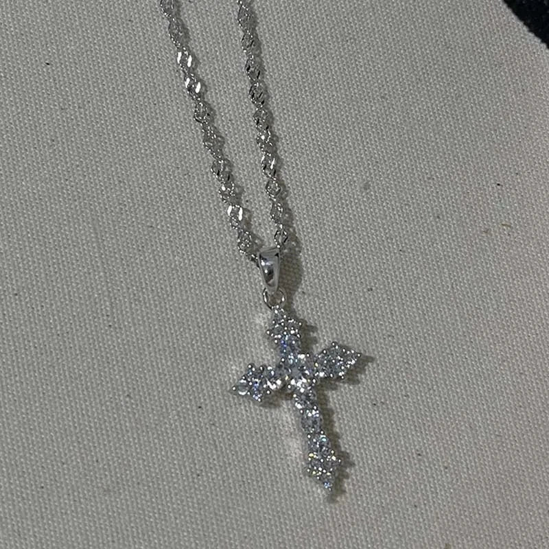 Zircon Cross Necklace - MINALINO