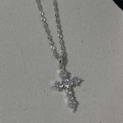 Zircon Cross Necklace - MINALINO