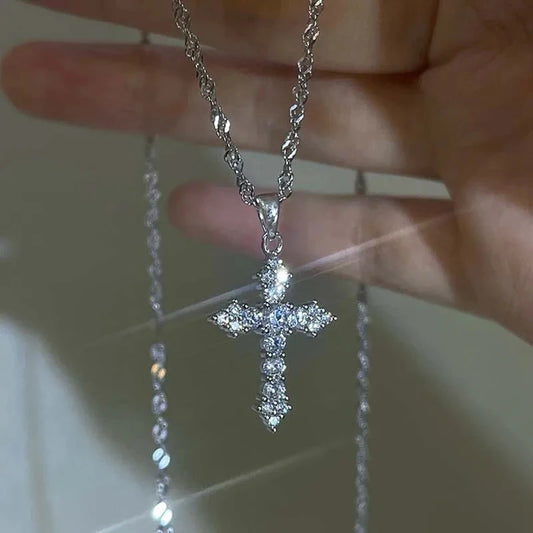 Zircon Cross Necklace - MINALINO